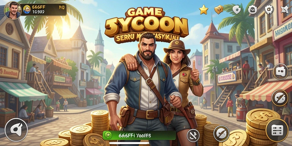 Tangkapan layar gameplay 666FF menampilkan pengelolaan bisnis yang dinamis.