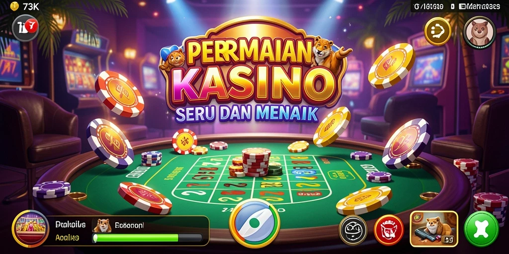 Screenshot 73K menampilkan pengalaman bermain kasino yang seru.