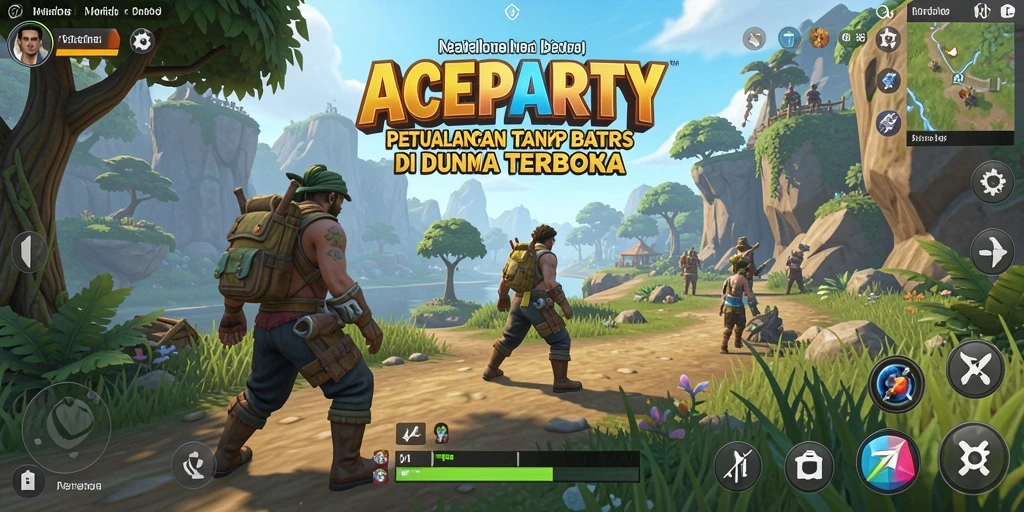Tampilan gameplay open world yang memukau di ACEPARTY.