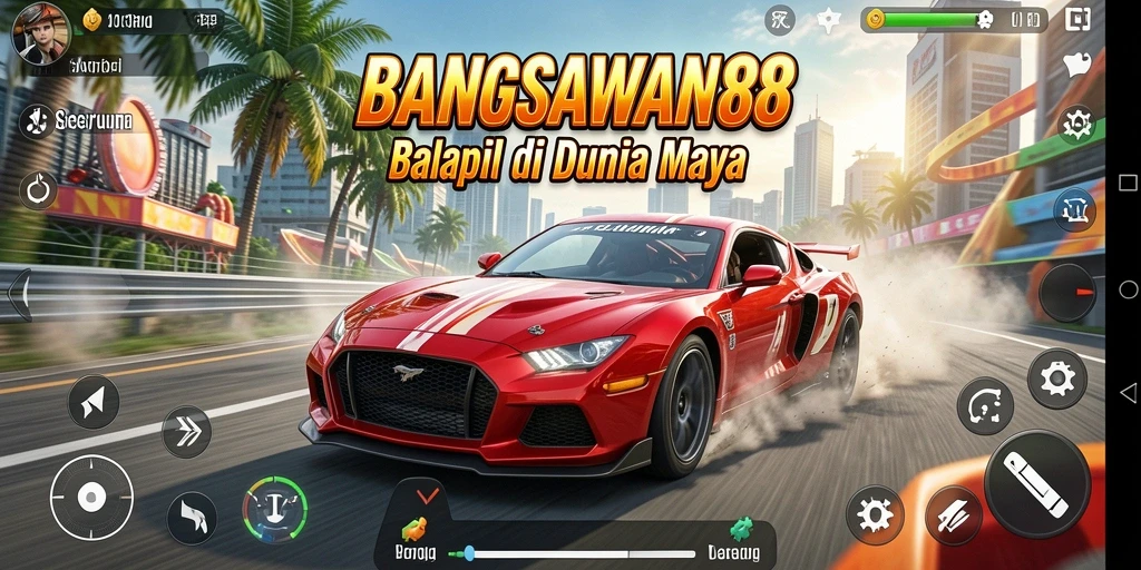 Tampilan gameplay balapan di BANGSAWAN88 dengan aksi mendebarkan.