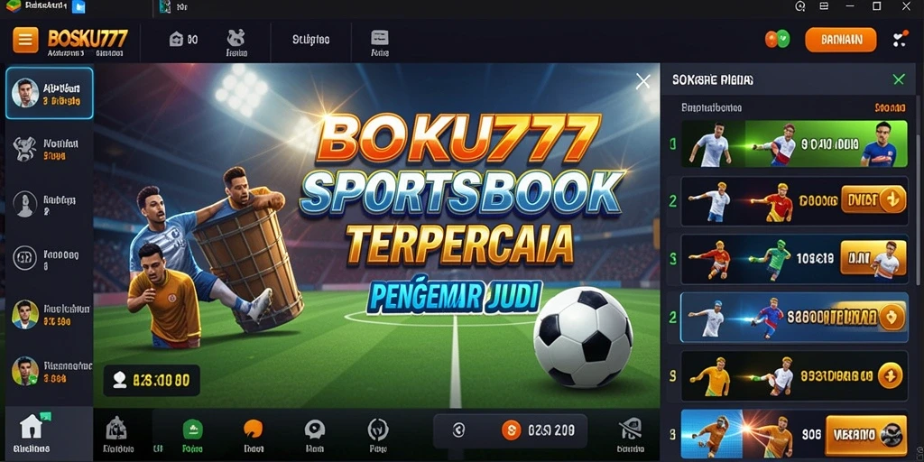 Tampilan antarmuka BOSKU777 saat bermain taruhan olahraga.