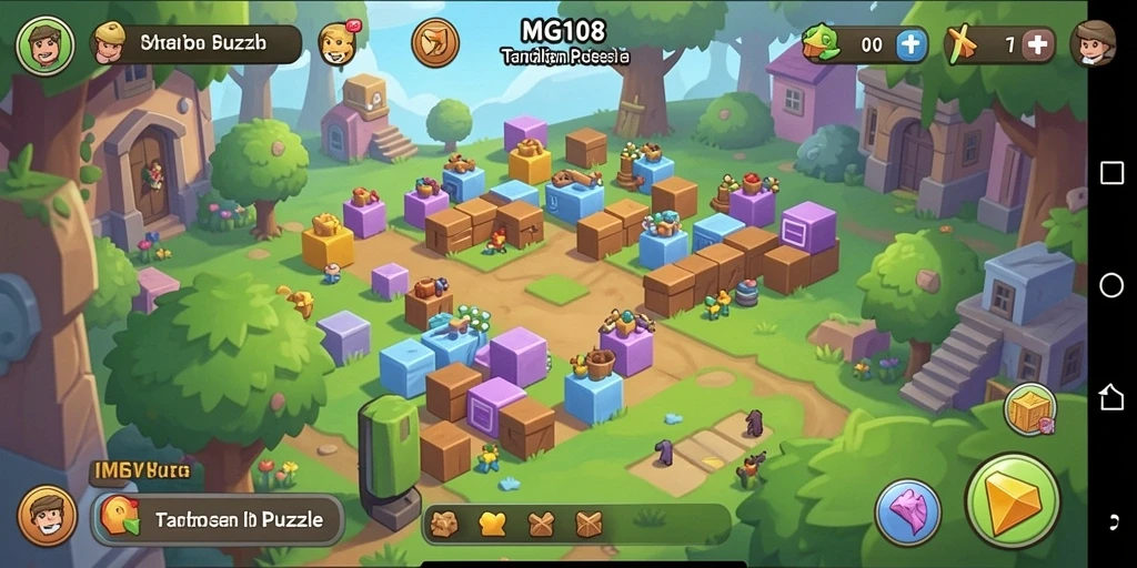 Tampilan gameplay seru dalam MG108 dengan tantangan puzzle menantang.