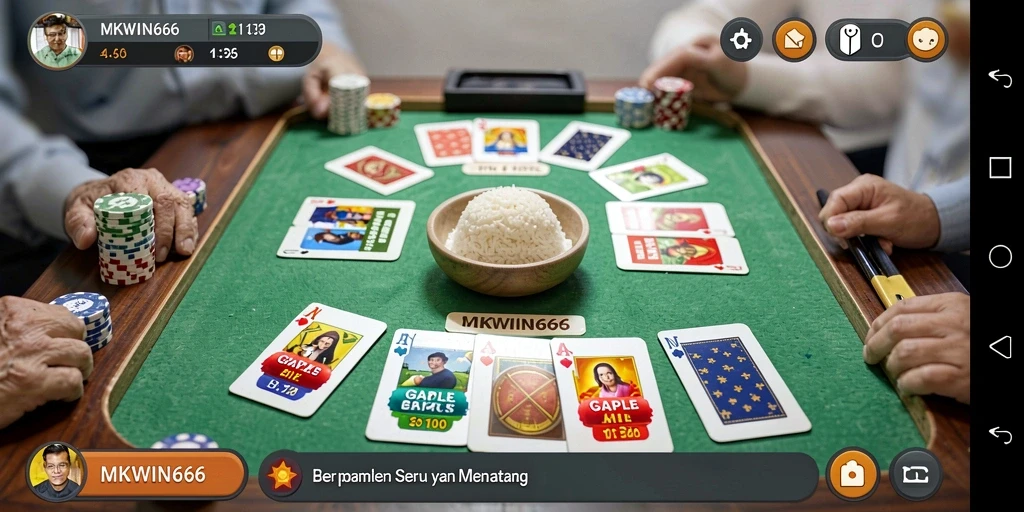 Tampilan gameplay seru Gaple di MKWIN666.