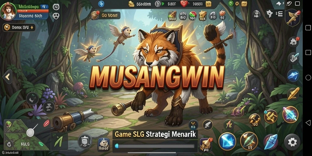 Tampilan gameplay epik dalam MUSANGWIN yang menegangkan.