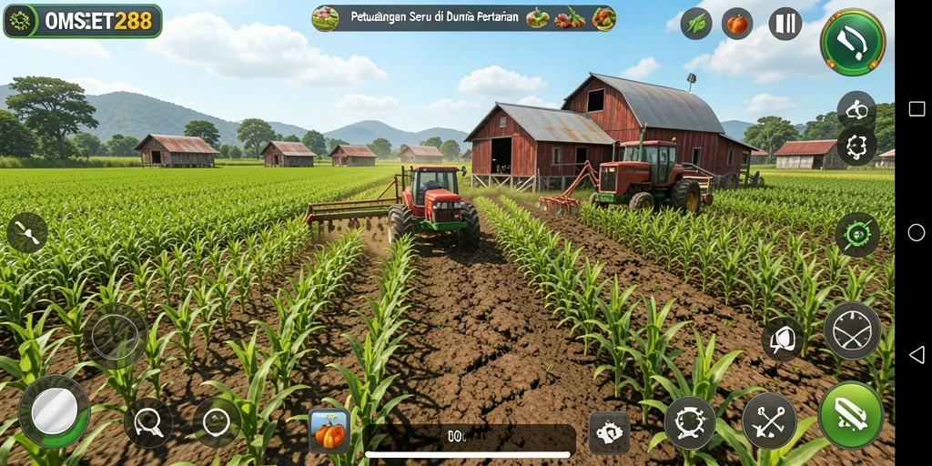 Tangkapan layar <strong>OMSET288</strong> memperlihatkan keindahan lahan pertanian yang dirawat dengan baik.