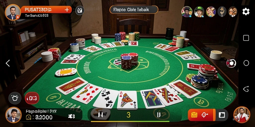 Tangkapan layar PUSAT303 menampilkan gameplay Gaple yang seru dan interaktif.