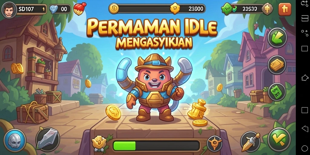 Tampilan gameplay SD107 yang menarik dan warna-warni saat karakter berkembang.