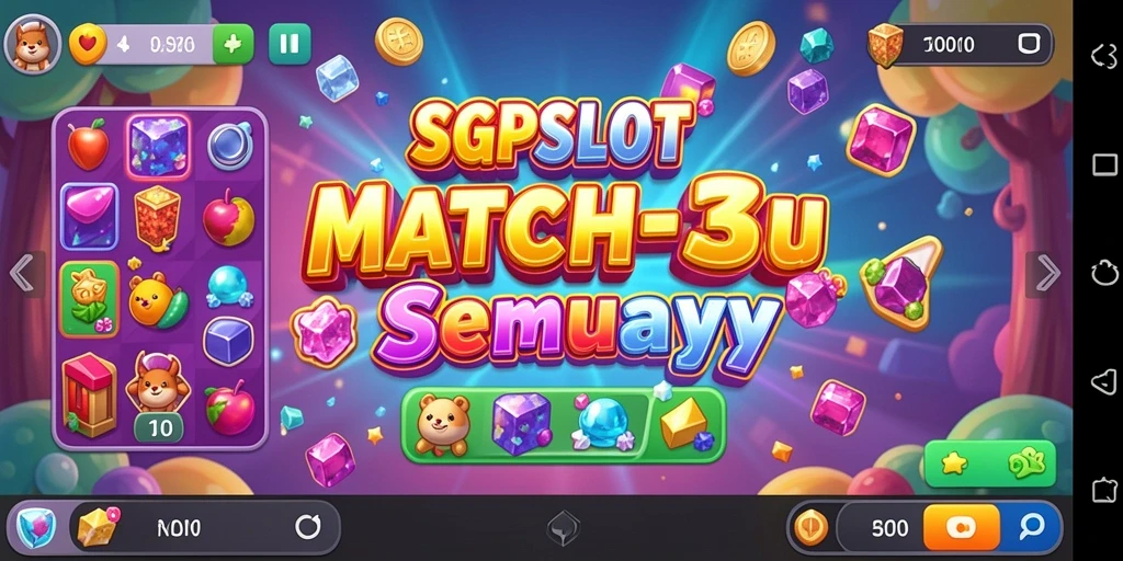 Tangkapan layar gameplay SGPSLOT menampilkan keseruan Match-3.