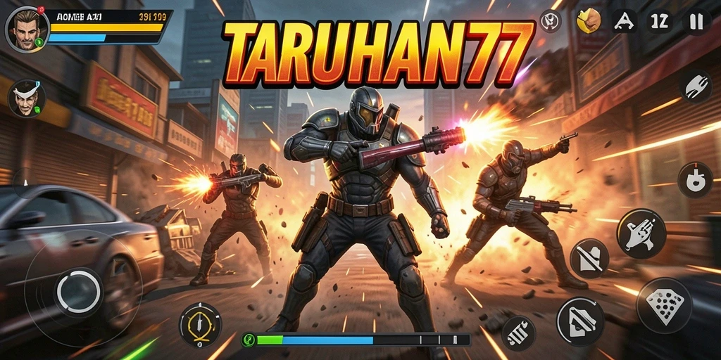 Tampilan gameplay TARUHAN77 yang menegangkan saat pertempuran.