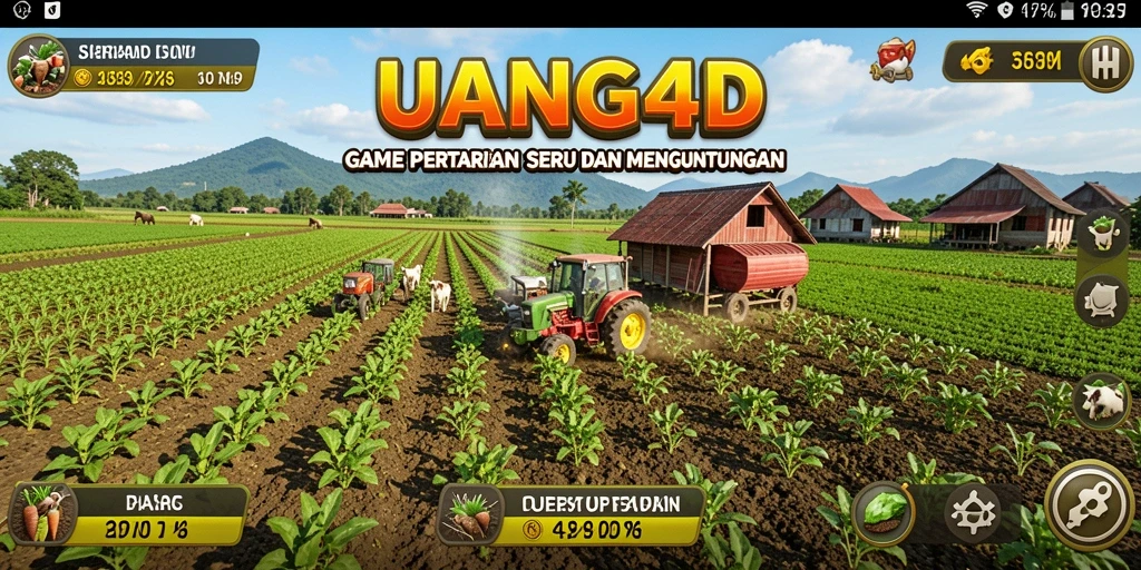 Tampilan menarik dari gameplay UANG4D yang menampilkan ladang pertanian.